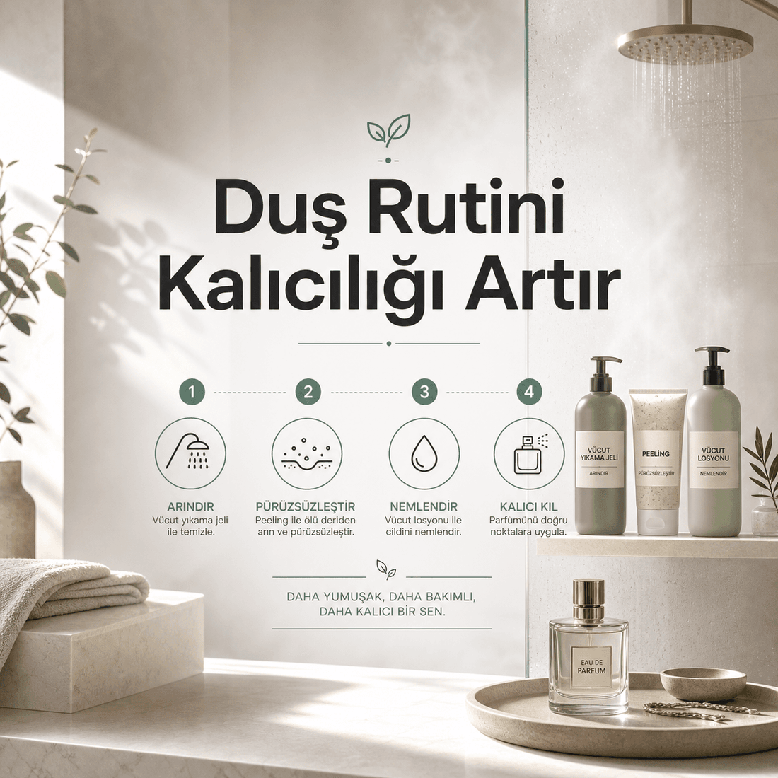 Kalıcılığı artıran duş rutini: adım adım