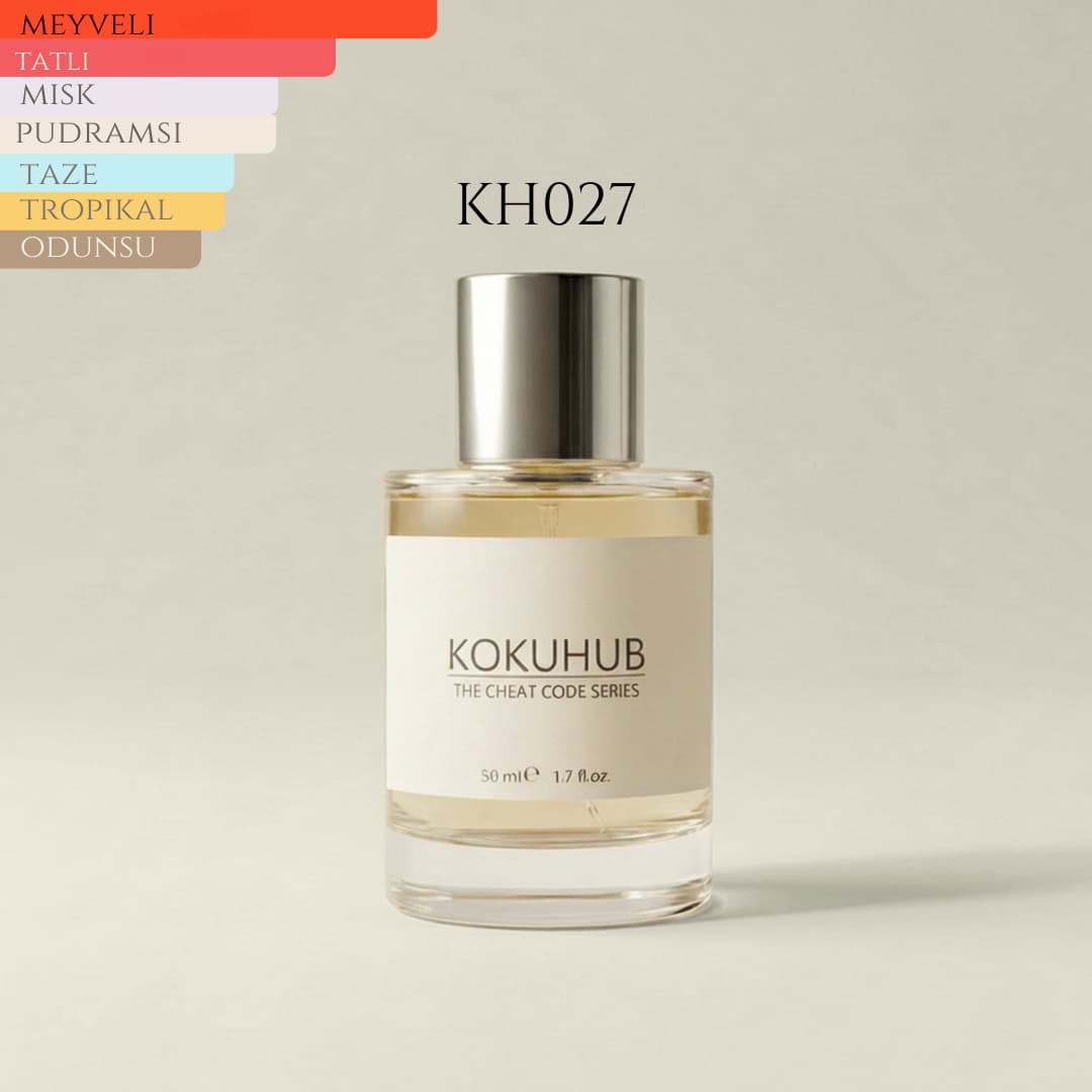 KokuHub KH027 - Kirke Tarzını Sevenlerin Beğeneceği Egzotik Meyve Notalı Karakterli Unisex Parfüm Görseli.